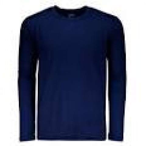 Camiseta malha manga longa azul marinho (M)